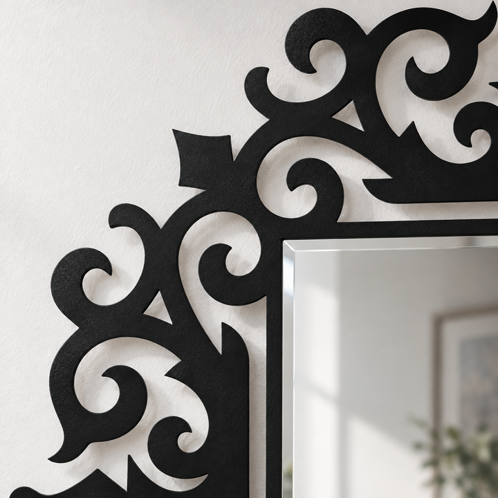 Llave griega redonda decorativa Espejo De Pared – Decoración de pared con espejo clásico moderno