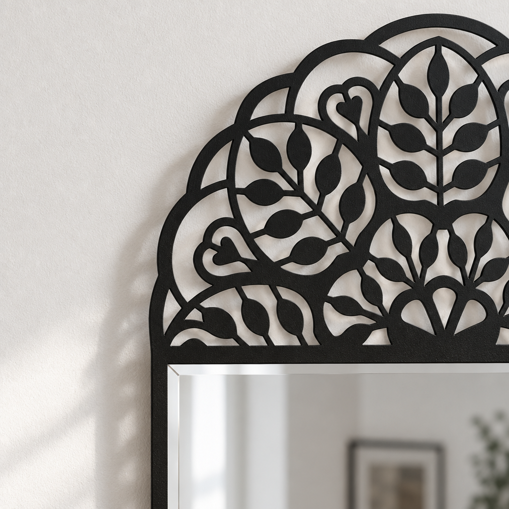 Décoration ronde à motif grec Miroir Mural–Décoration murale miroir classique moderne