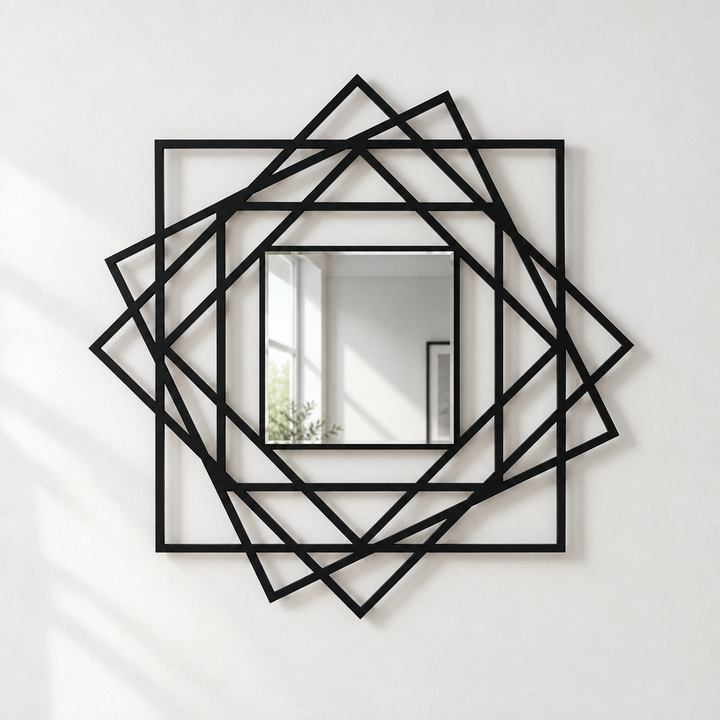 Décoration ronde à motif grec Miroir Mural–Décoration murale miroir classique moderne