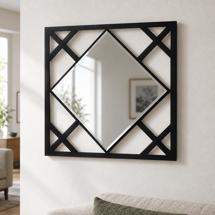 Diamond Lines – Modern Geometric Wall Mirror