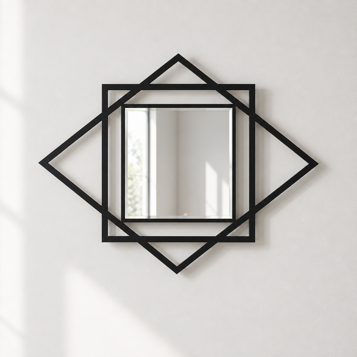 Armonía de Diamante – Cuadrado Geométrico Espejo De Pared