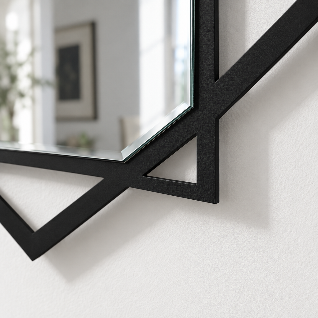 Armonía de Diamante – Cuadrado Geométrico Espejo De Pared