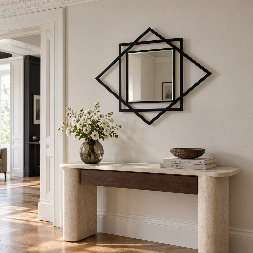 Armonía de Diamante – Cuadrado Geométrico Espejo De Pared