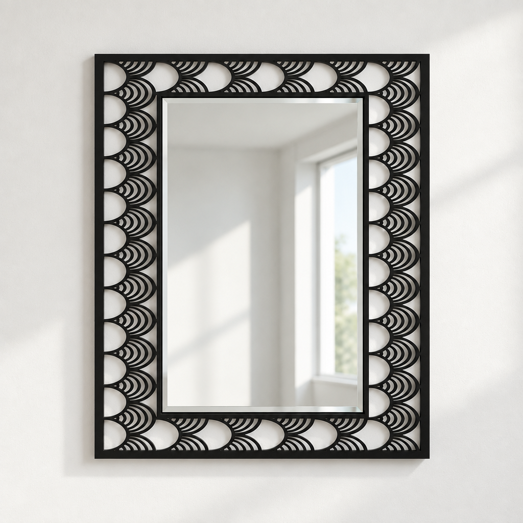 Décoration ronde à motif grec Miroir Mural–Décoration murale miroir classique moderne