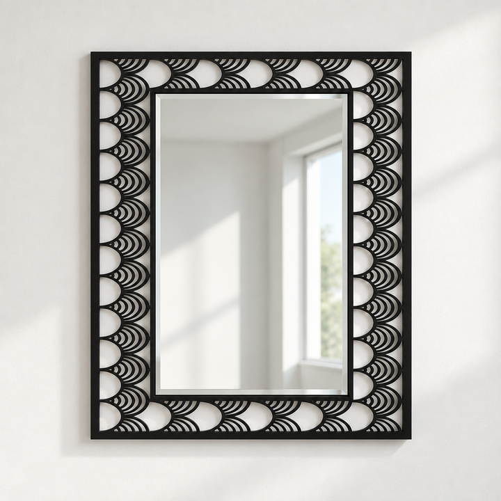 Décoration ronde à motif grec Miroir Mural–Décoration murale miroir classique moderne