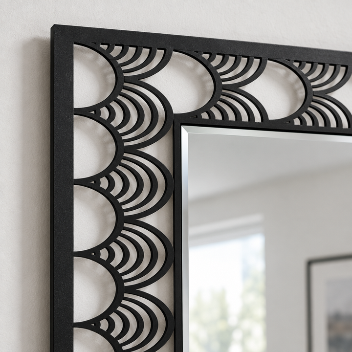 Décoration ronde à motif grec Miroir Mural–Décoration murale miroir classique moderne
