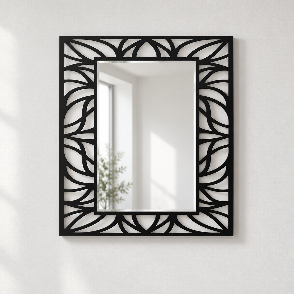 Llave griega redonda decorativa Espejo De Pared – Decoración de pared con espejo clásico moderno