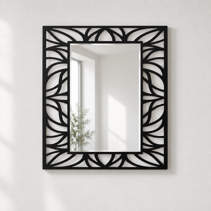 Llave griega redonda decorativa Espejo De Pared – Decoración de pared con espejo clásico moderno