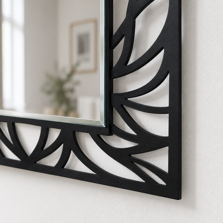 Llave griega redonda decorativa Espejo De Pared – Decoración de pared con espejo clásico moderno