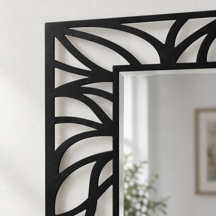 Llave griega redonda decorativa Espejo De Pared – Decoración de pared con espejo clásico moderno