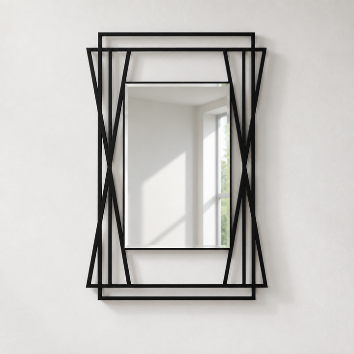 Décoration ronde à motif grec Miroir Mural–Décoration murale miroir classique moderne