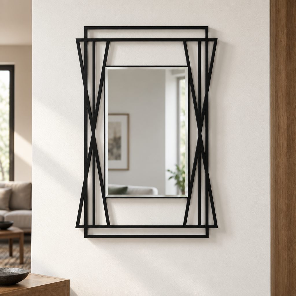 Décoration ronde à motif grec Miroir Mural–Décoration murale miroir classique moderne