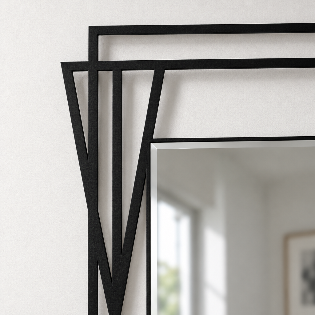 Décoration ronde à motif grec Miroir Mural–Décoration murale miroir classique moderne