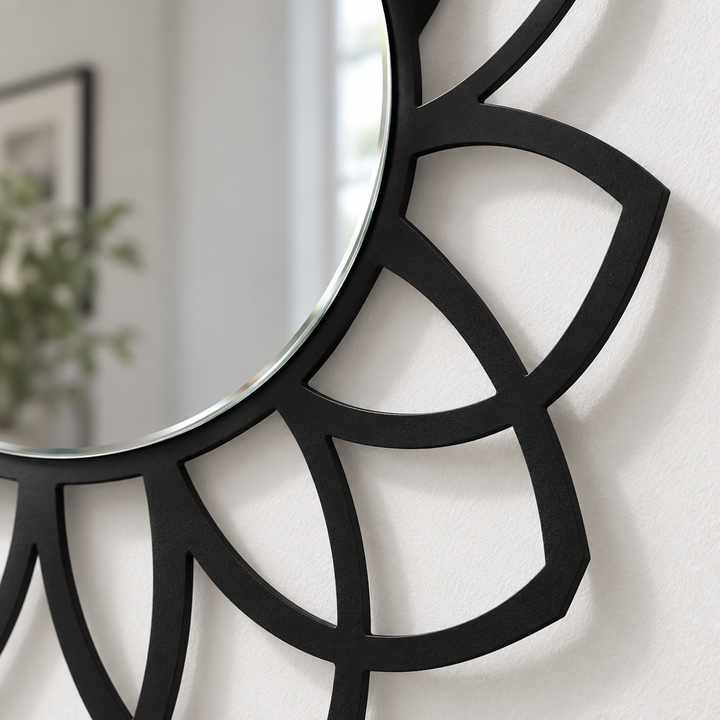 Llave griega redonda decorativa Espejo De Pared – Decoración de pared con espejo clásico moderno