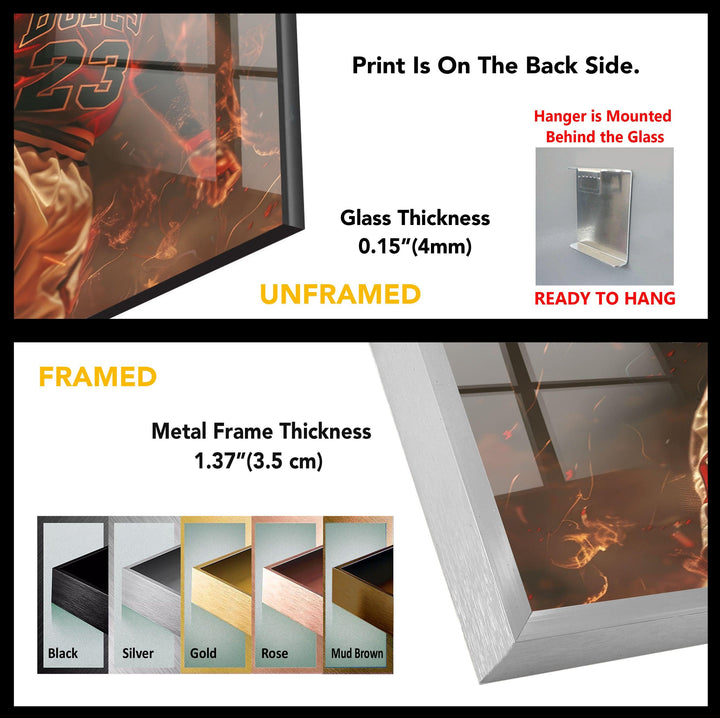 Michael Jordan Tempered Glass Wall Art - MyPhotoStation