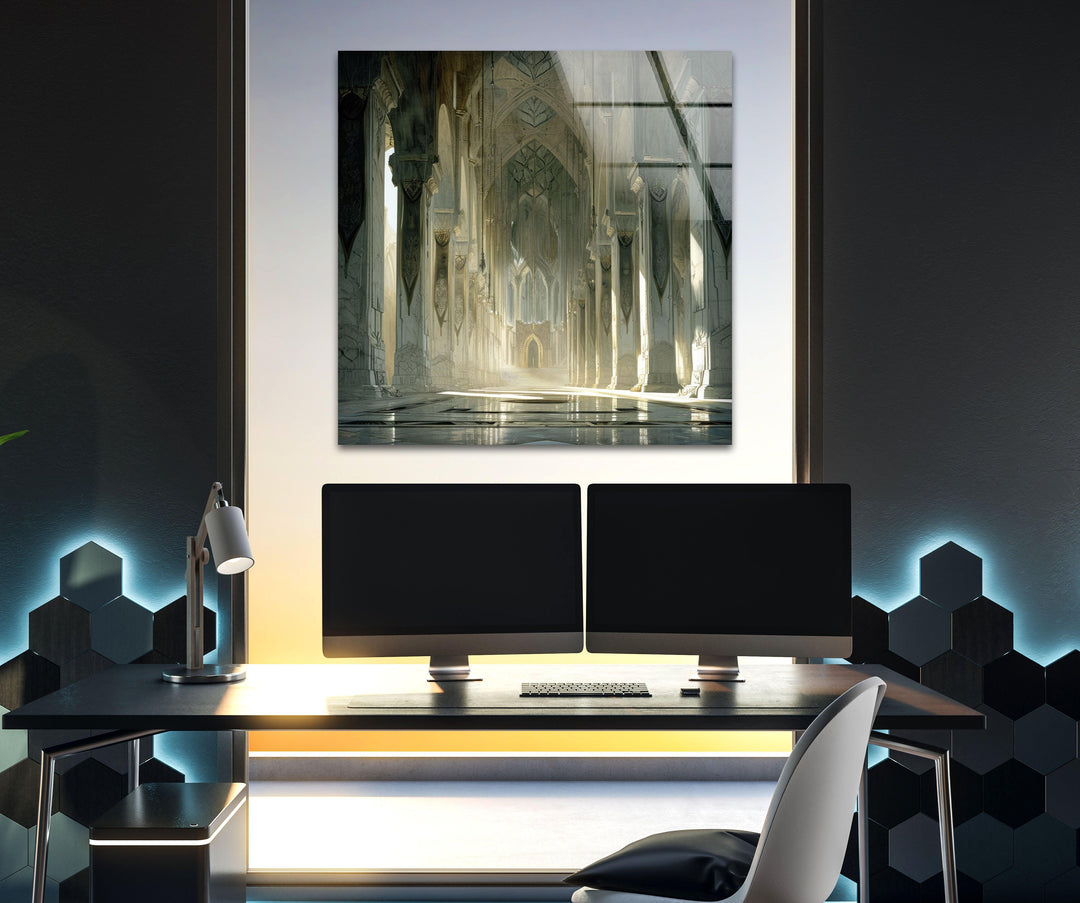 Inside of Minas Tirith Glass Wall Art, glass pictures for Wall, glass prints wall art