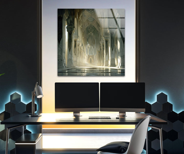 Inside of Minas Tirith Glass Wall Art, glass pictures for Wall, glass prints wall art