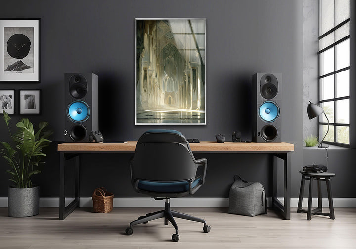 Inside of Minas Tirith Glass Wall Art, custom glass pictures, glass art prints