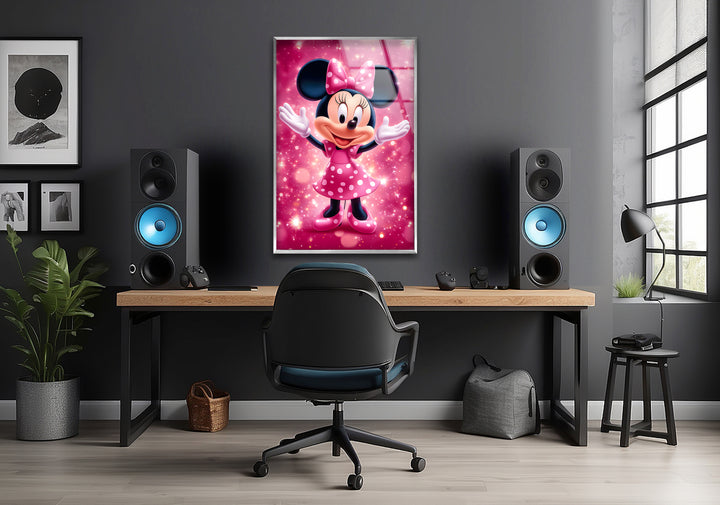 Minnie Mouse Glass Wall Art glass pictures for Wall, glass prints wall art
