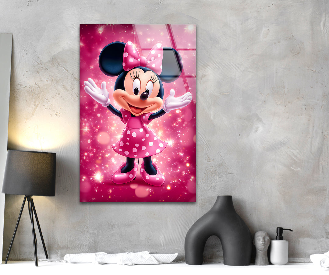Minnie Mouse Glass Wall Art glass photo prints, glass picture prints
