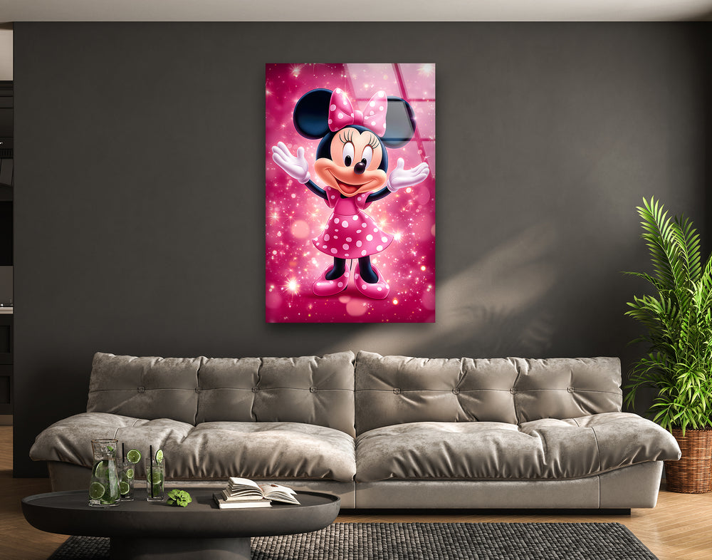 Minnie Mouse Glass Wall Art glass wall decor, glass wall art decor
