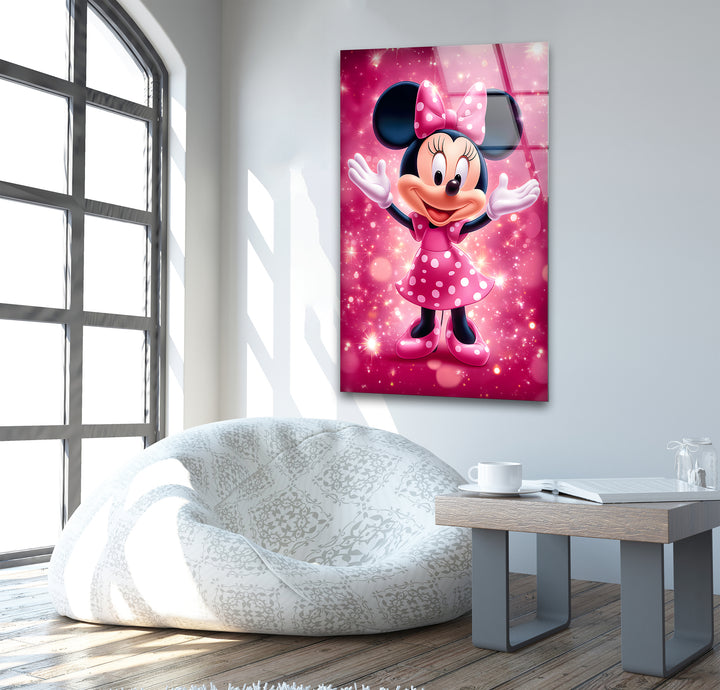 Minnie Mouse Glass Wall Art large glass photo prints, glass wall photos
