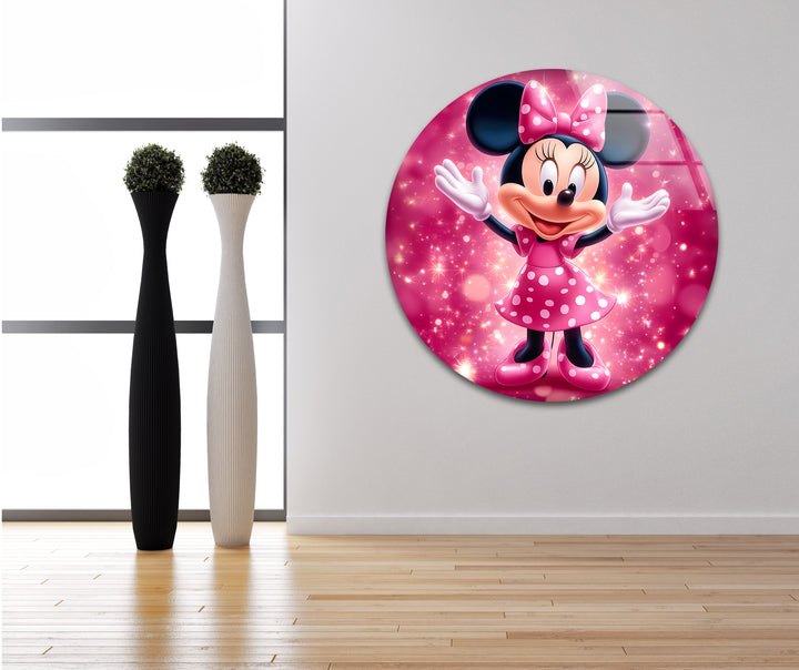 Minnie Mouse Glass Wall Art stained glass wall art, stained glass wall decor
