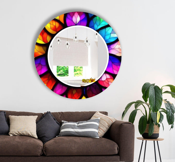 Colored Abstract Wall Mirror Entryway Mirror
