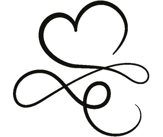 Displaying the abstract quality, the intertwined curves of this minimalist heart and infinity symbol create a captivating metal artwork.