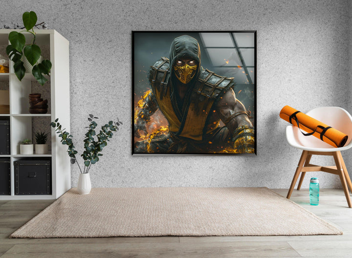 Mortal Kombat Scorpion Glass Art for the Wall
