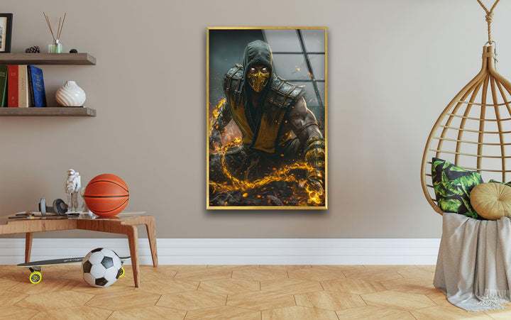 Mortal Kombat Scorpion Glass Wall Art Decor Ideas
