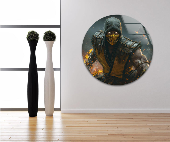 Mortal Kombat Scorpion Glass Wall Art