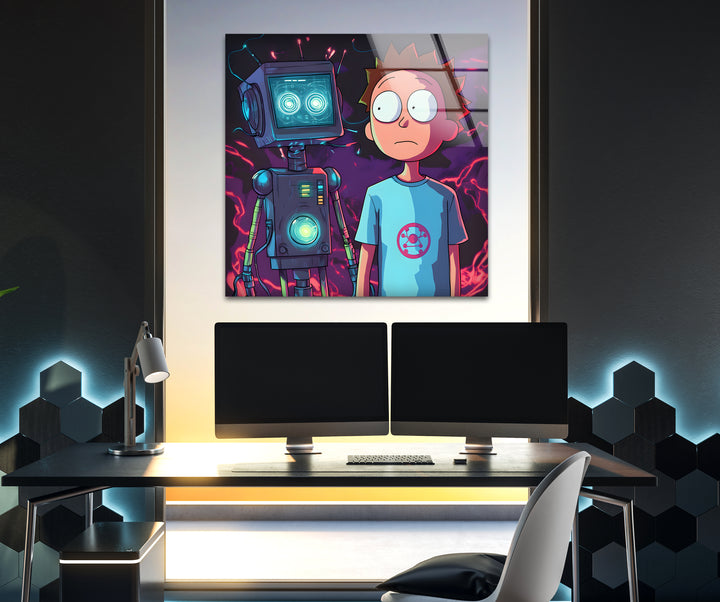 Morty with Spiky Glass Wall Art glass pictures for Wall, glass prints wall art