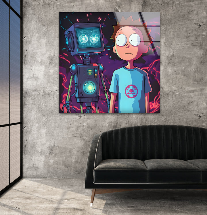 Morty with Spiky Glass Wall Art glass wall decor, glass wall art decor