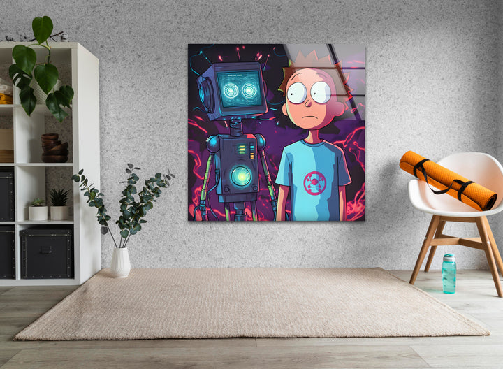 Morty with Spiky Glass Wall Art stained glass wall art, stained glass wall decor