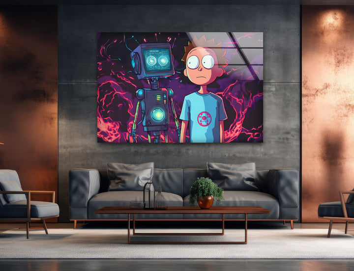 Morty with Spiky Glass Wall Art large glass photo prints, glass wall photos