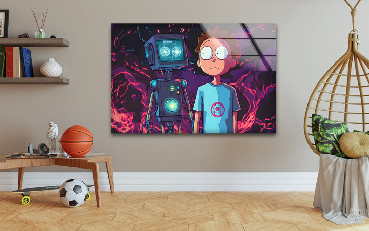 Morty with Spiky Glass Wall Art picture on glass wall art, photos printed on glass
