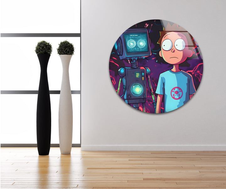 Morty with Spiky Glass Wall Art print picture on glass, Tempered Glass Wall Art