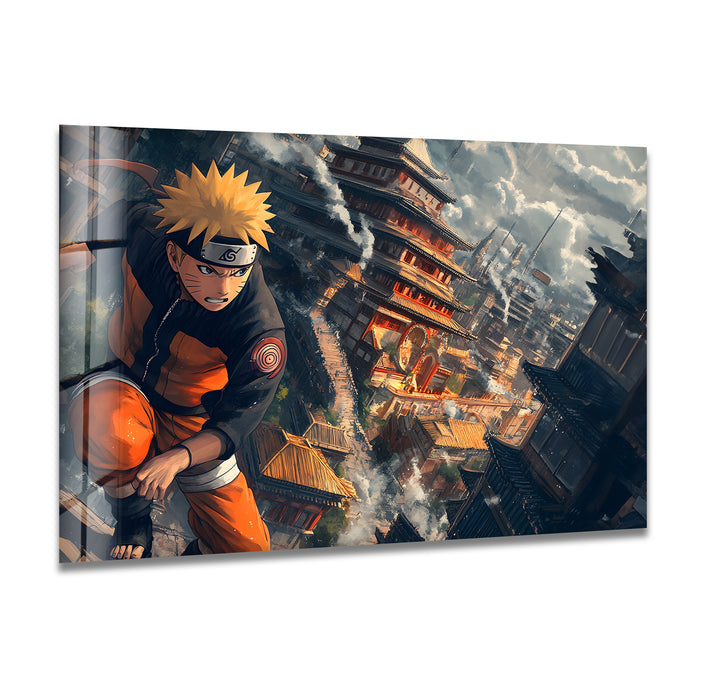 Naruto & Temple Glass Wall Art glass image printing, glass prints from photos