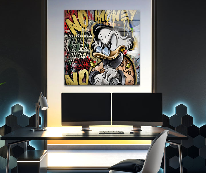 No Money Duck Glass Wall Art glass photo prints, glass picture prints
