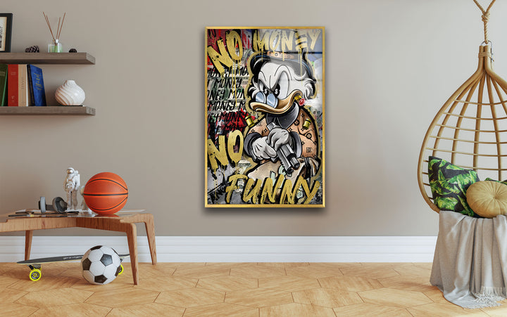No Money Duck Glass Wall Art glass pictures for Wall, glass prints wall art
