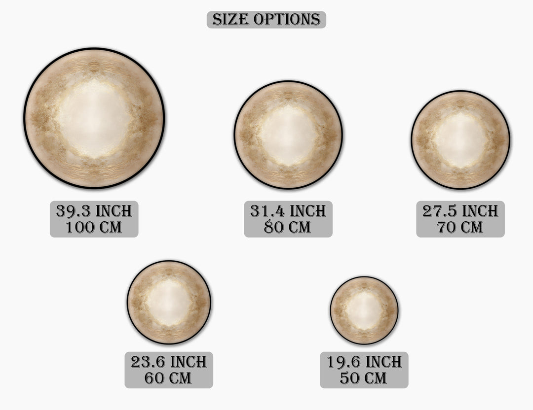 Golden Aura Minimal Round Canvas Print – Elegant Neutral Wall Art