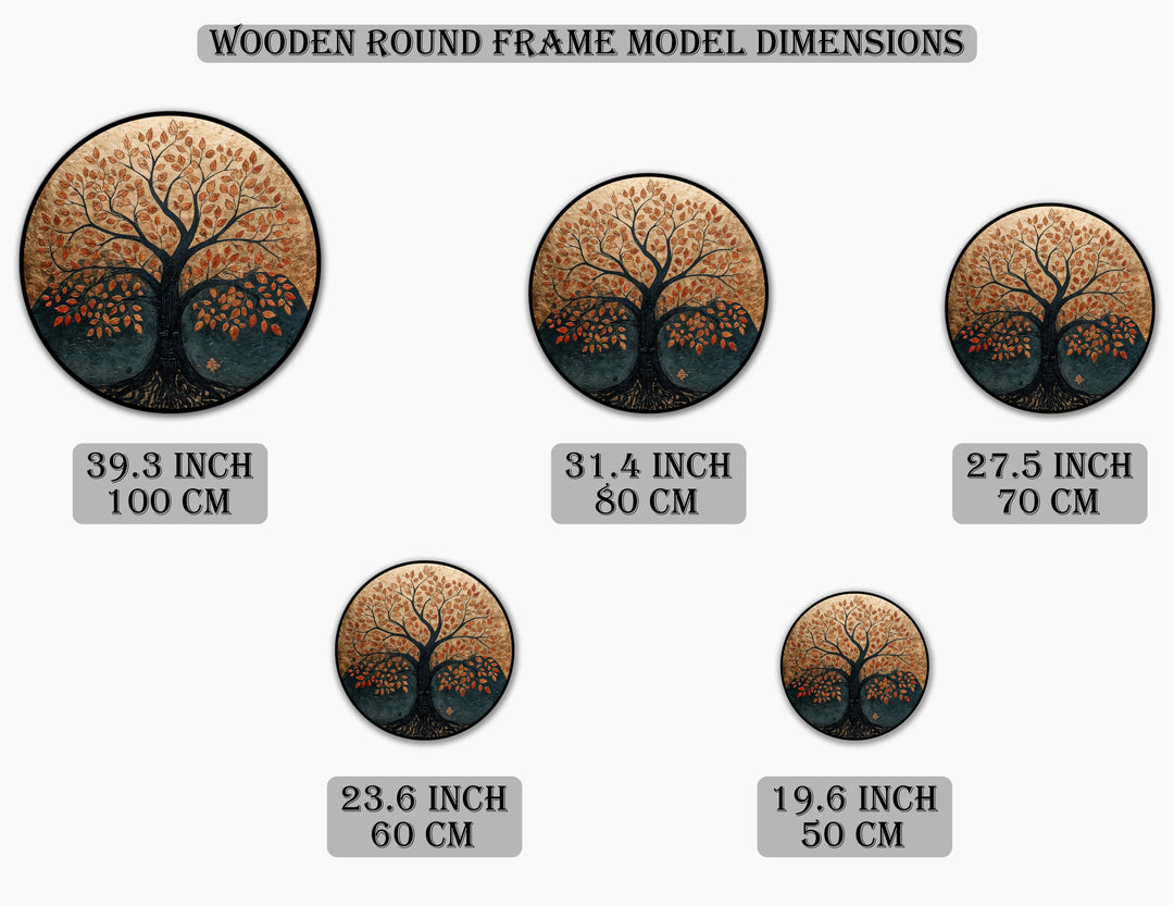Eternal Roots – Autumn Tree Round Oil Painting