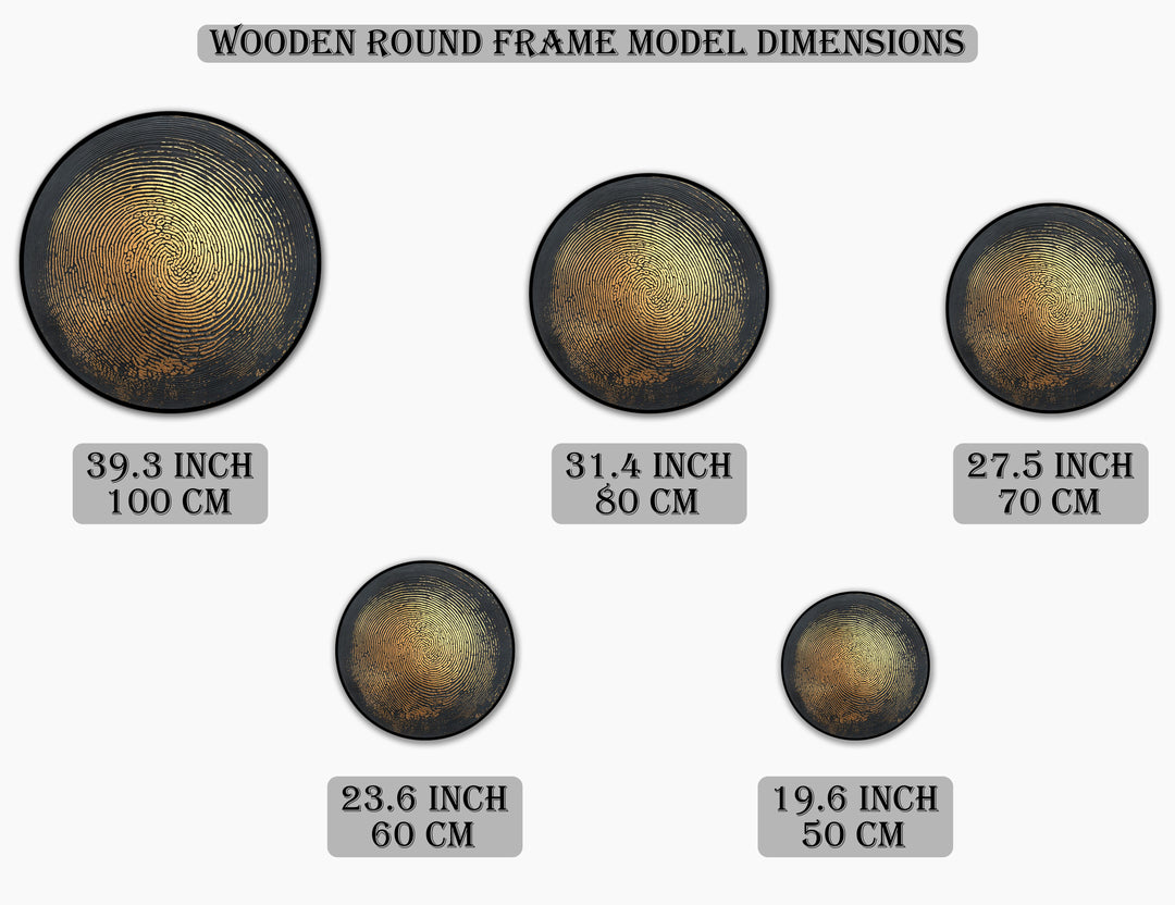 Golden Pulse–Bois rond abstrait Tableau Peinture à l’huile Art mural