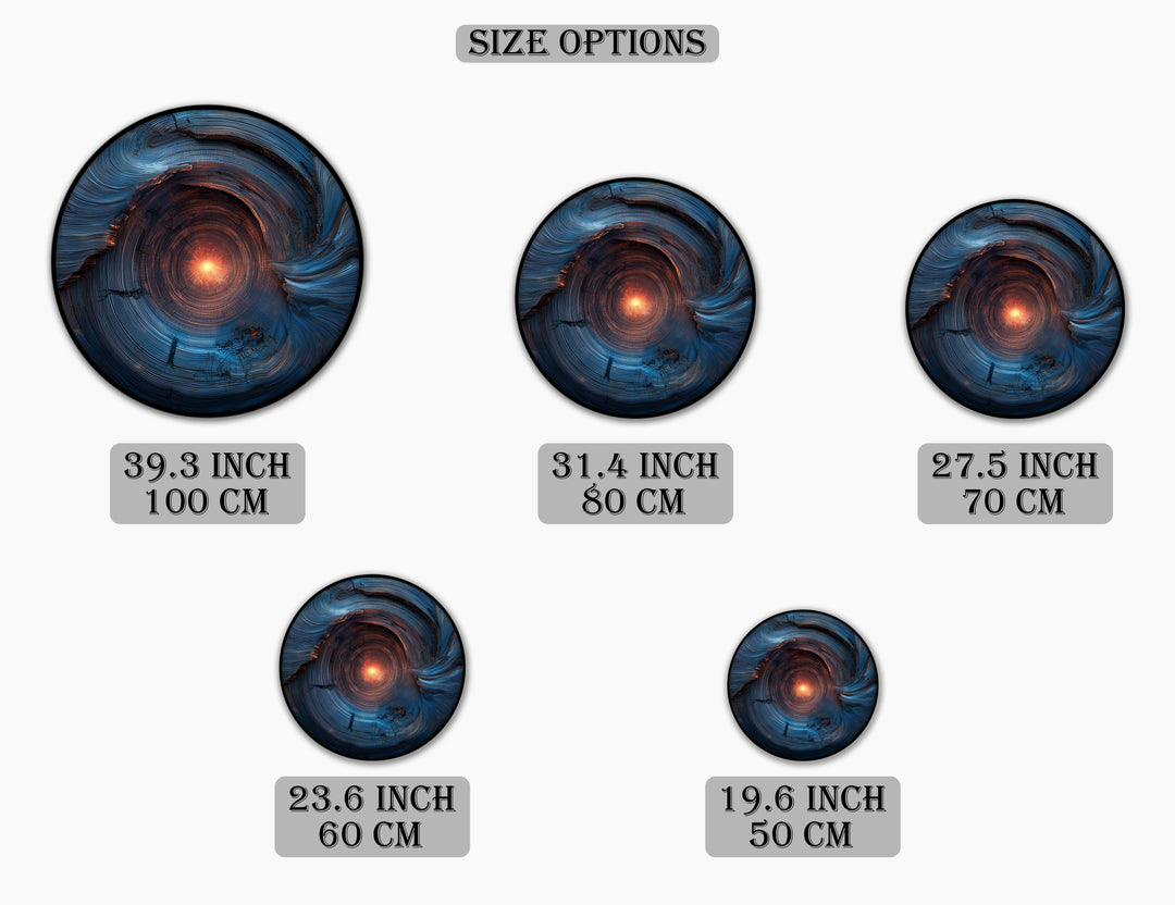 Radiant Core Abstract Round Canvas Print – Modern Energy Wall Art