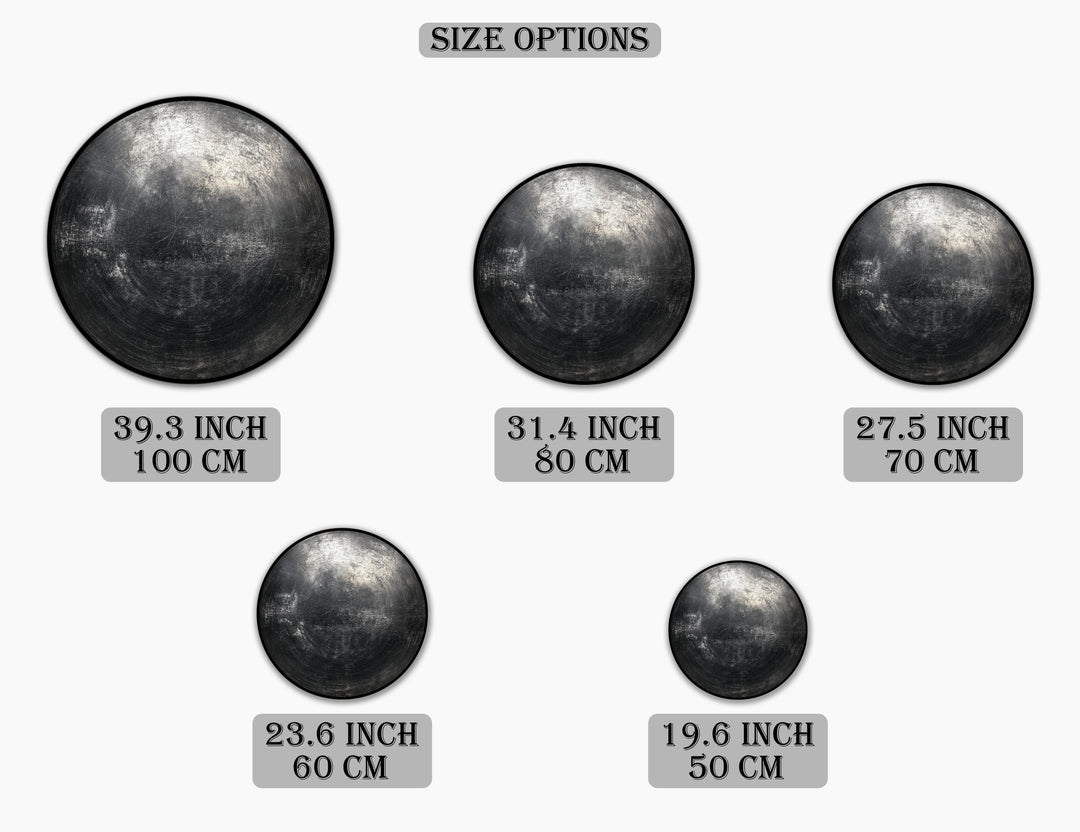 Industrial Black Textured Abstract Circle Canvas Print – Modern Minimal Wall Art