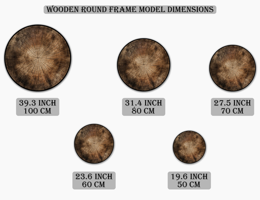 Timeless Growth – Natural Wood Texture Round Oil Painting