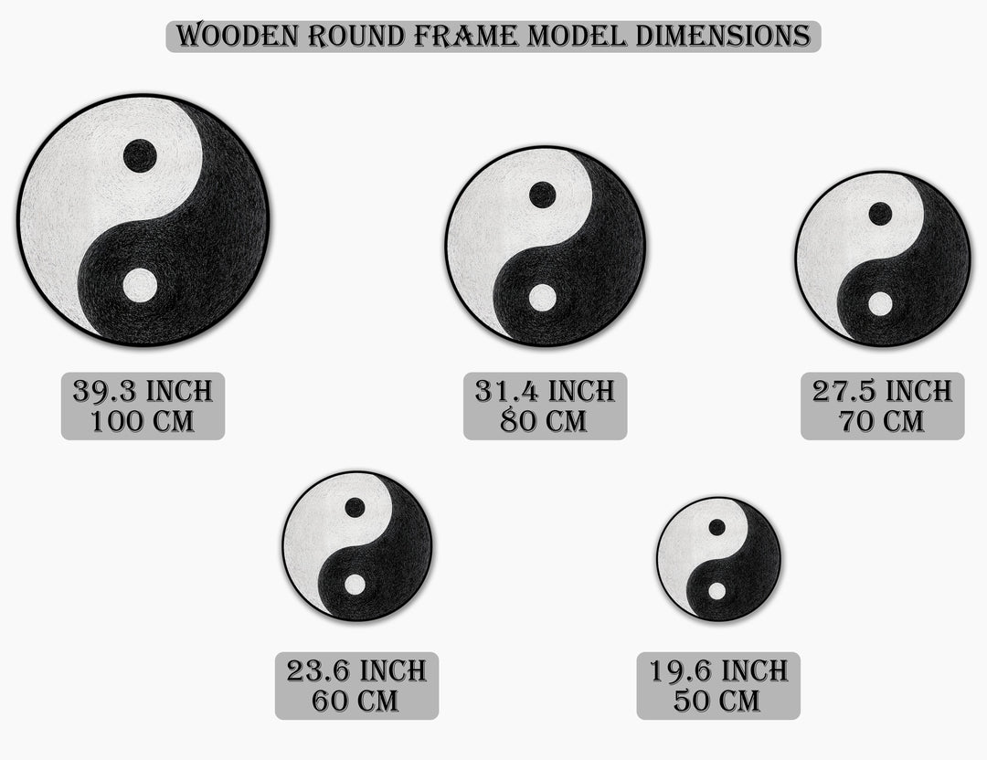 Équilibre éternel–Rond minimaliste Yin Yang Tableau Peinture à l’huile