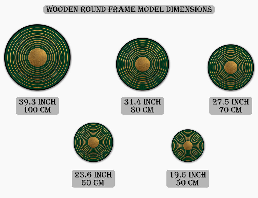 Emerald Orbit Rings – Luxe Geometric Round Oil Painting
