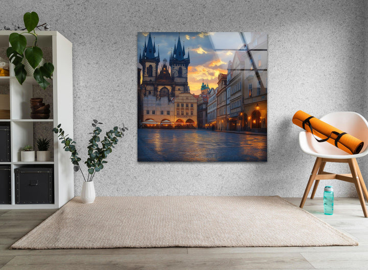 Old Town Square in Prague Glass Wall Artart glass wall art, glass wall art pictures
